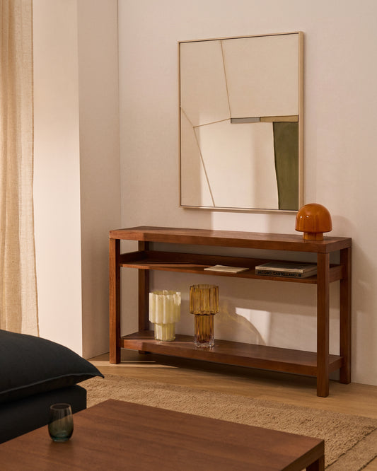 Norani console table in solid acacia wood and acacia veneer 140 x 80 cm