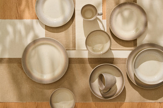 Sarel beige ceramic dessert plate