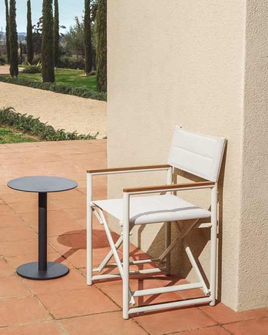 Tisno outdoor folding chair in ecru aluminium and ecru texteline
