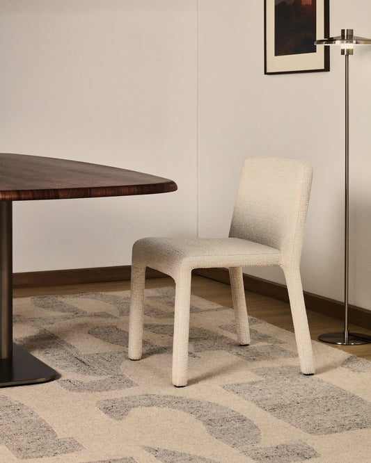 Loria beige chenille stackable chair FSC 100%