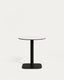 Dina round outdoor table in white with metal legal in a painted black finish, Ø 68x70 cm