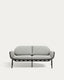 Joncols outdoor aluminium 2 seater sofa with powder coated grey finish, 165 cm