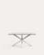 Argo glass table with stainless steel legs 160 x 90 cm