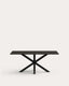 Argo table with black glass and black steel legs 180 x 100 cm