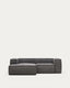 Blok 2-seater left chaise longue sofa in grey thick corduroy 240cm FSC Mix Credit