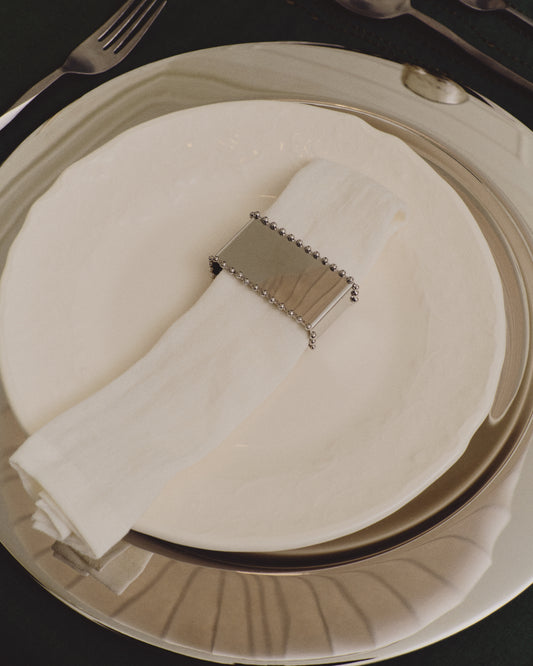 Pals de 2 serviettes, 100% white linen