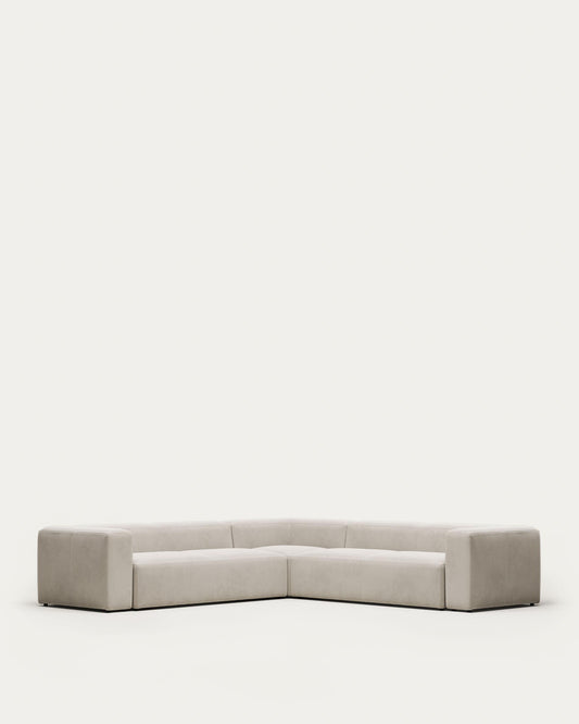 Blok beige chenille 6-seater corner sofa 320 x 320cm FSC Mix Credit