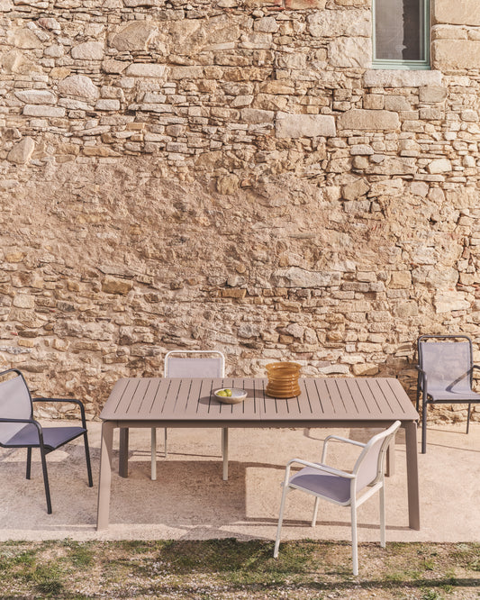 Brela taupe extendable aluminium table 205(287) x 100cm