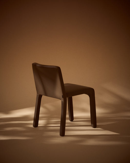 Loria stackable chair in brown polyurethane FSC 100%
