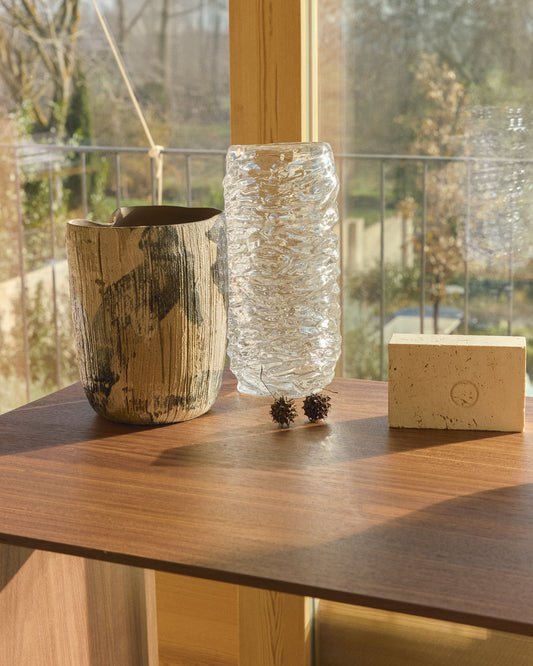 Dirva brown ceramic vase 38cm