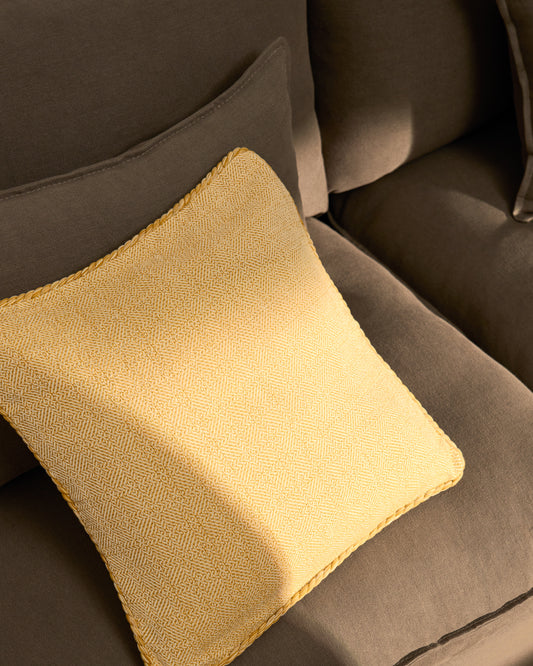 Filor cotton cushion cover with yellow weave 50 x 50cm