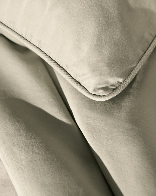 Sirale set of 2 100% cotton sateen pillowcases with washed green finish 50 x 70cm