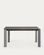 Axis extendable ceramic table in Vulcano Ceniza finish, anthracite steel legs 160 (220)cm