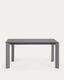 Axis extendable porcelain table with Volcano Rock finish and dark grey legs, 160 (220) cm