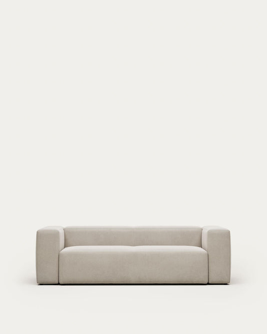 Blok 3-seater beige chenille sofa 240cm FSC Mix Credit