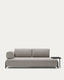 Compo 3 seater sofa with large tray in Beige-Grey, 252 cm