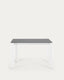 Axis porcelain extendable table in Volcano Rock finish with white steel legs 120 (180) cm