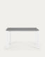 Axis porcelain extendable table in Volcano Rock finish with white steel legs 140 (200) cm