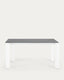 Axis porcelain extendable table in Volcano Rock finish with white legs 160 (220) cm