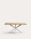 Argo table in melamine with natural finish and steel legs with white finish 180 x 100 cm