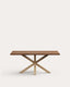 Argo table in aged oak veneer and wood-effect steel legs 180 x 100 cm