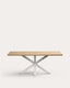 Argo table in melamine with natural finish and steel legs with white finish 200 x 100 cm