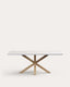 Argo table in melamine with white finish and wood-effect steel legs 200 x 100 cm