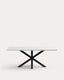 Argo table in melamine with white finish and steel legs with black finish 200 x 100 cm