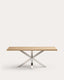 Argo table in melamine with natural finish and stainless steel legs 200 x 100 cm