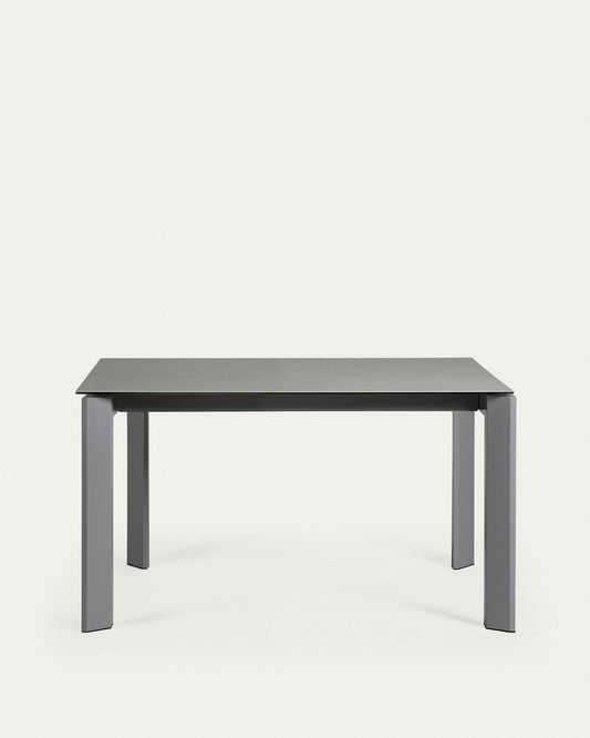 Axis porcelain extendable table in Hydra Lead finish with anthracite steel legs 140(200)cm