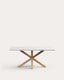 Argo table in melamine with white finish and wood-effect steel legs 180 x 100 cm