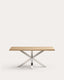 Argo table in melamine with natural finish and stainless steel legs 180 x 100 cm