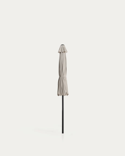 Milna beige parasol with central pole and graphite steel structure Ø300cm