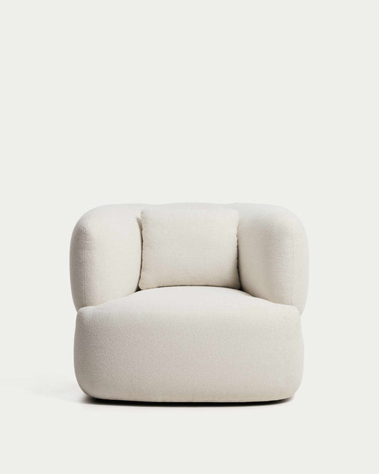 Martina ecru chenille armchair with cushion FSC Mix Credit