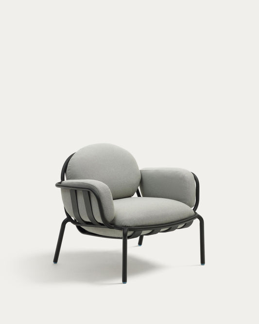 Joncols outdoor aluminium armchair with a powder coated grey finish