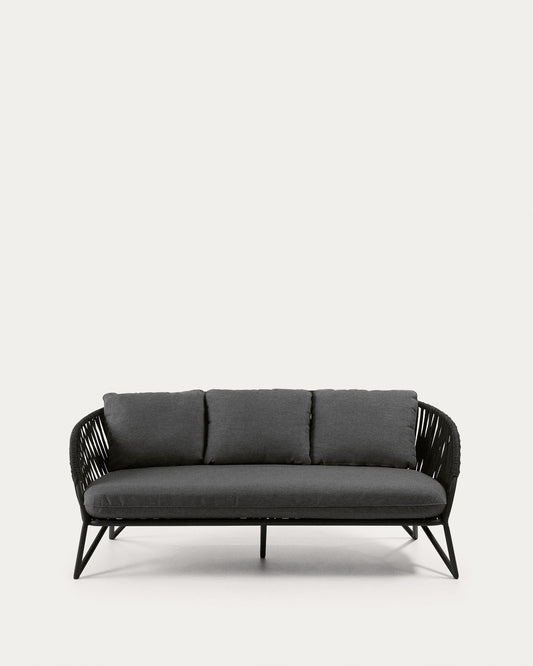 3 seater Branzie sofa in black cord, 180 cm