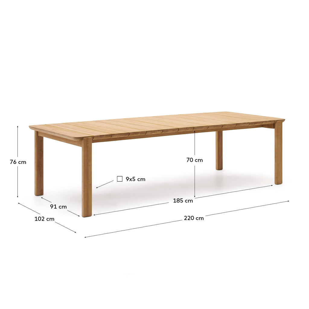 Icaro table made from solid teak wood,  220 x 102 cm, FSC 100%