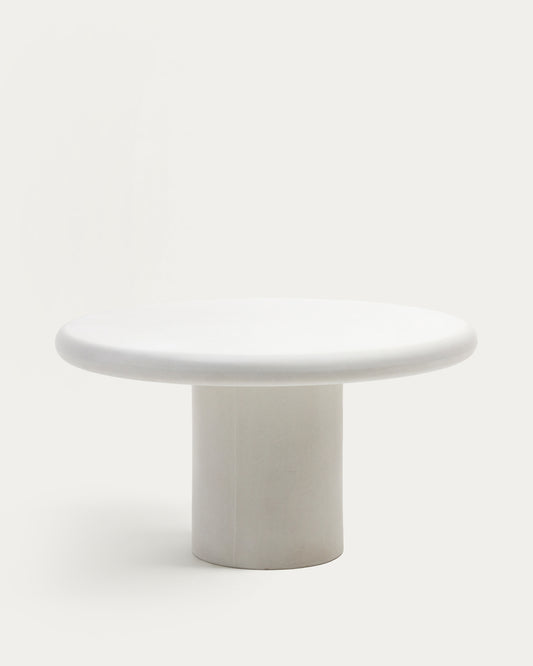 Addaia white cement, round table, Ø140 cm
