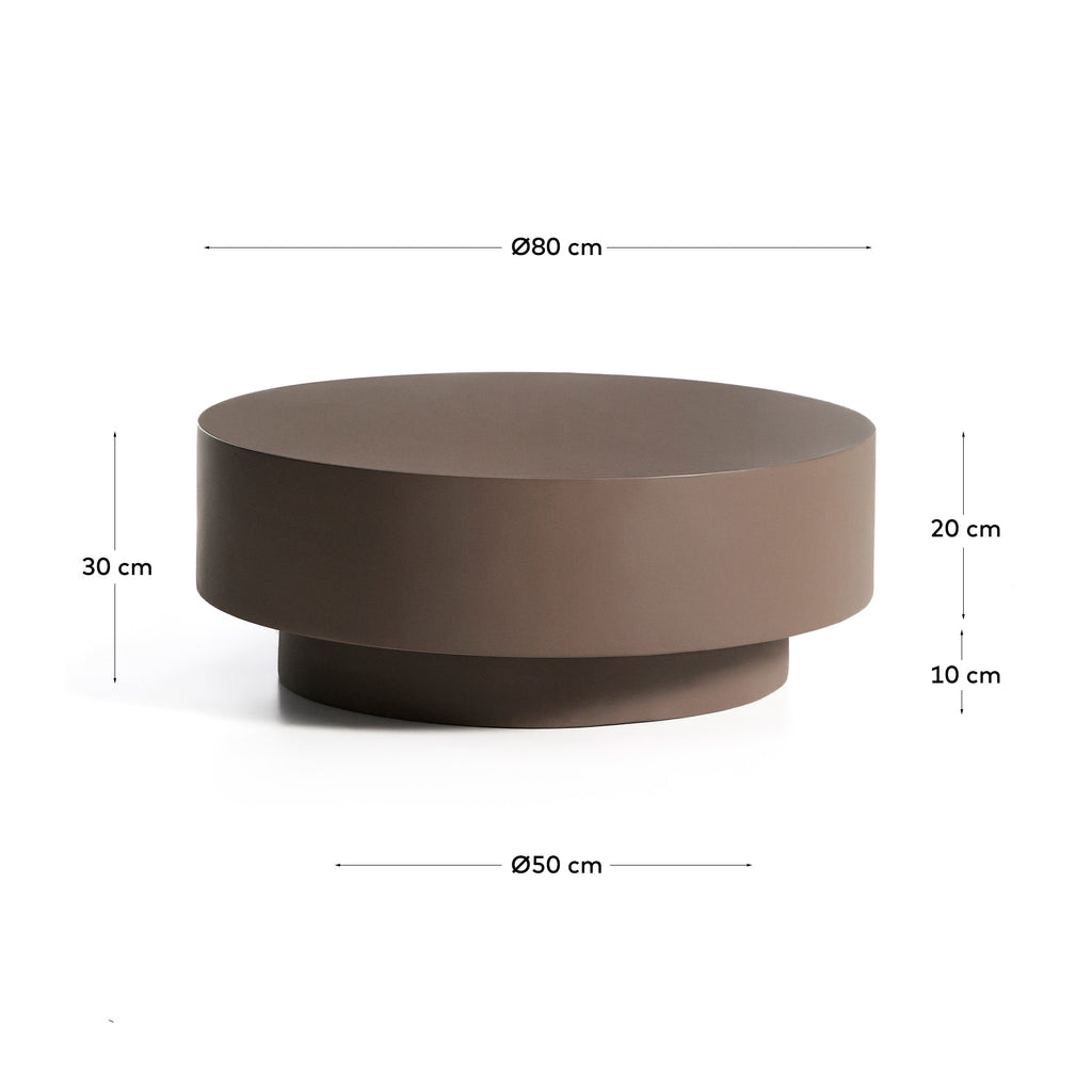 Garbet coffee table in brown concrete Ø 80cm