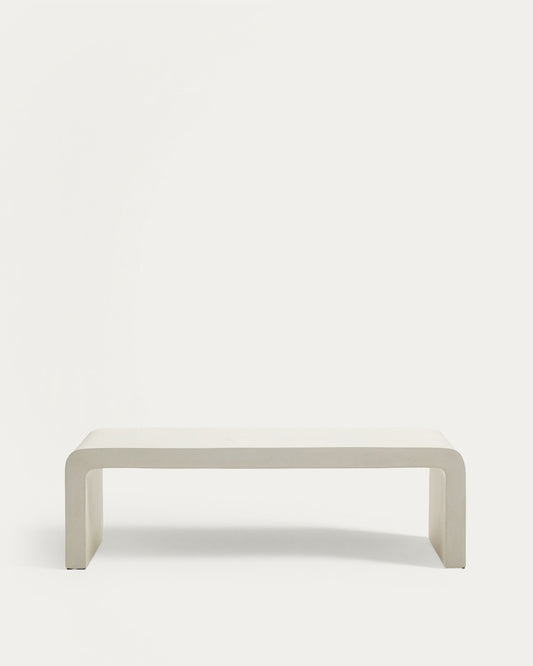 Aiguablava coffee table in white cement, 135 x 65 cm
