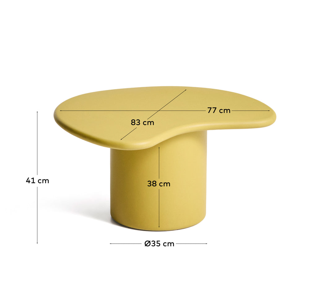 Macarella coffee table in mustard concrete 83 x 77cm