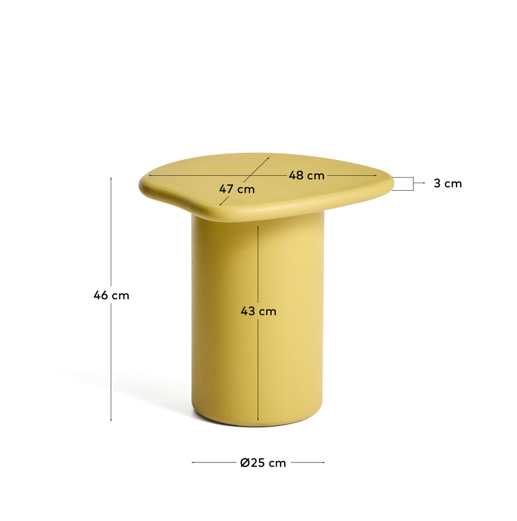 Macarella side table in mustard concrete 48 x 47cm