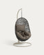 Pendant armchair with light grey Florina dark grey base