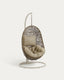 Hanging armchair with light grey Florina brown feet