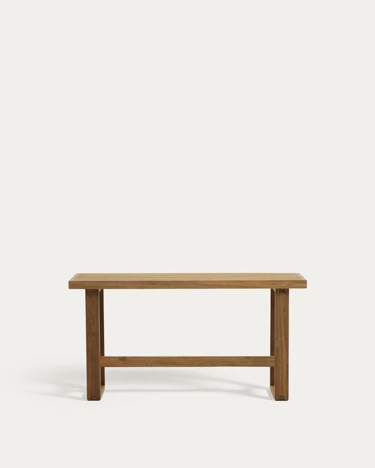 Canadell 100% outdoor tall bench in solid recycled teak wood, 130 cm