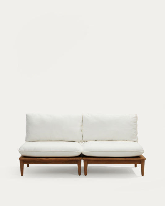 Portitxol set of 2 modular armchairs in solid teak