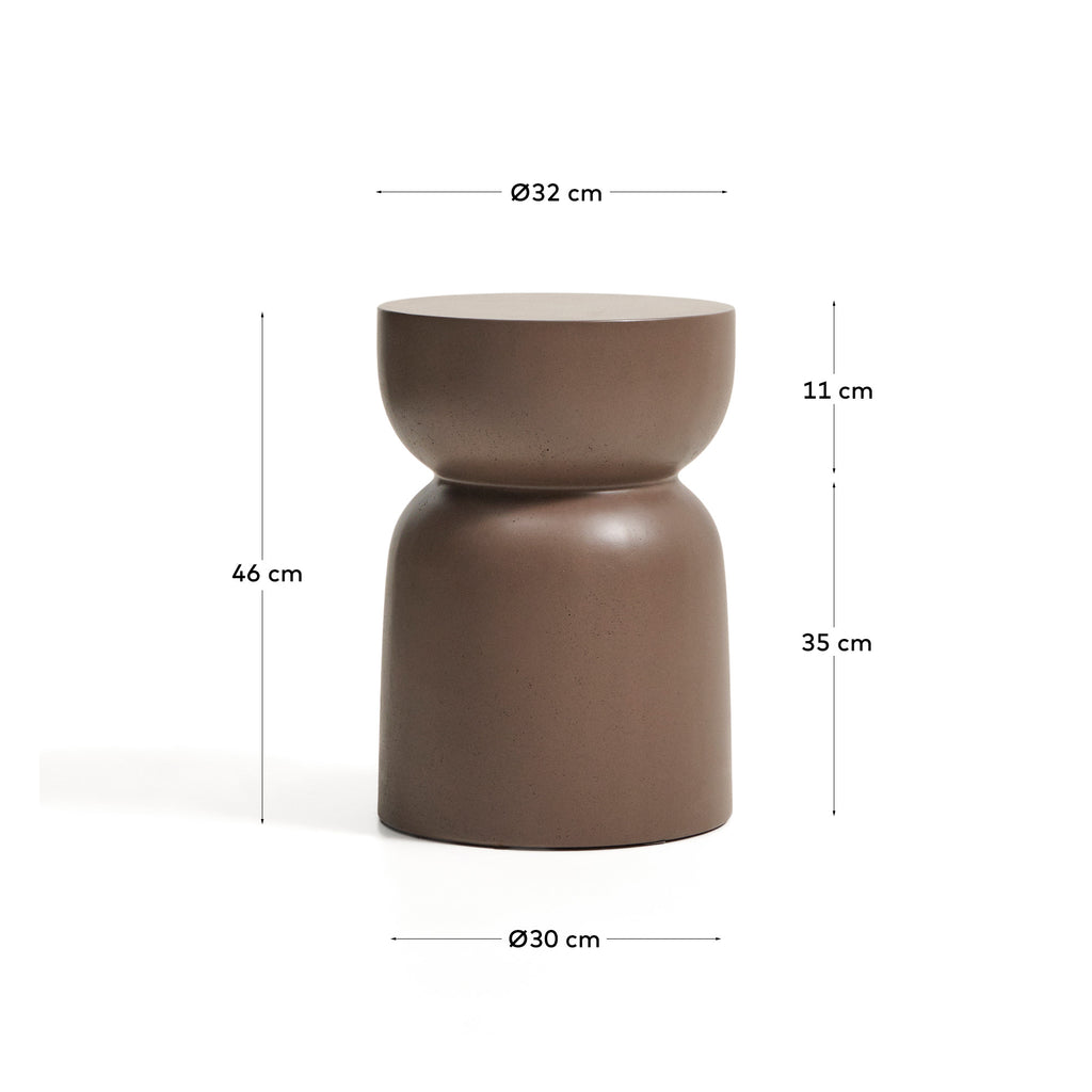 Garbet side table in brown concrete Ø 32cm