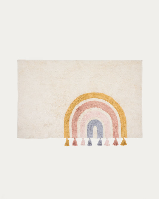 Tadea Rug 100% cotton multicolor rainbow 90 x 150 cm