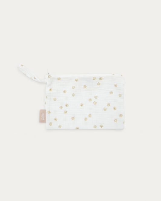 Olna toiletries bag in 100% cotton with a sun print