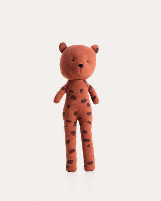 Tandani orange knitted cheetah soft toy